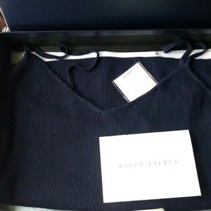 RALPH LAUREN BLACK LABEL  New with $295 Tags 100% Cashmere NAVY Camisole Med Lg